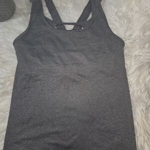 Women's Charcoal Tank Top with Stylish Back Detail